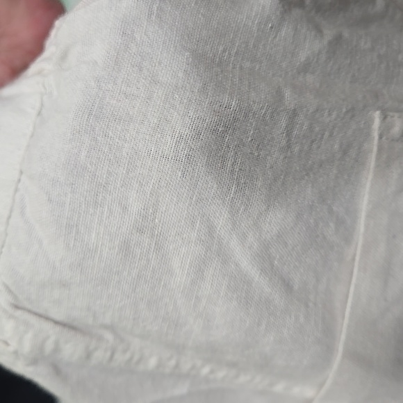 White Linen Cargo Pants Cropped Utility – Size 12 - Picture 14 of 14